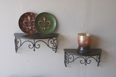 Tuscan Wrought Iron Decorative Wall Shelf Set