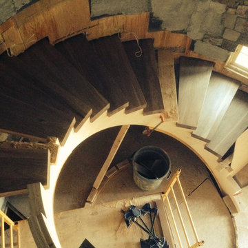 Walnut spiral staircase