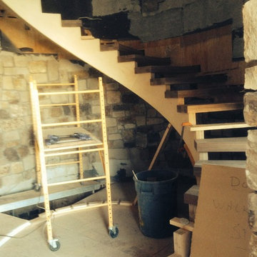 Walnut spiral staircase