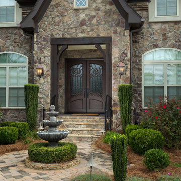 Unique Scrollwork & Glass Treatment to Complement a Beautiful Entryway