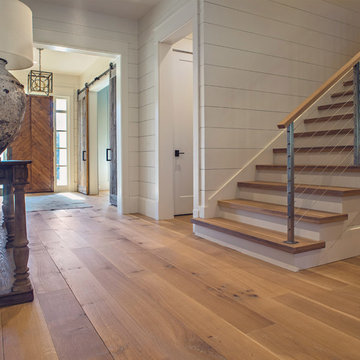 Wide Plank White Oak Wood Floor in Nashville TN with Matching Stair Treads