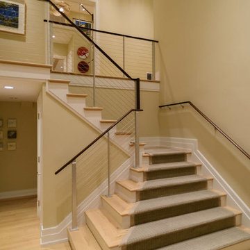 Wide Staircase with Cable Railing