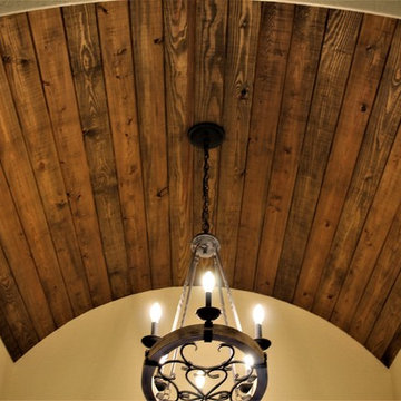 Wood Barrel Ceiling in Foyer