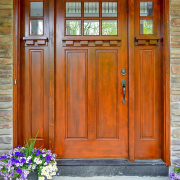 Wood door entry