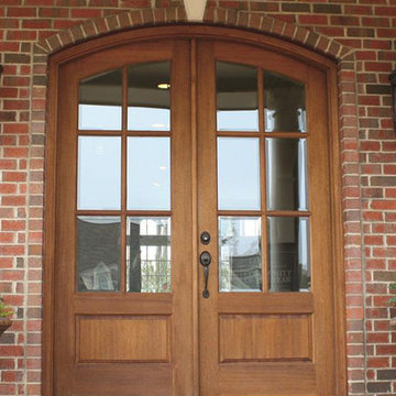 Wood Entry Doors with Divided Lite