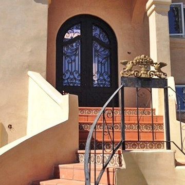 Wrought Iron Front Entry Door Custom Arched Double Security Decorative