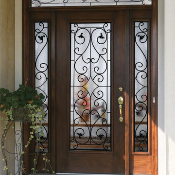 Wrought Iron Glass Front Entry Doors