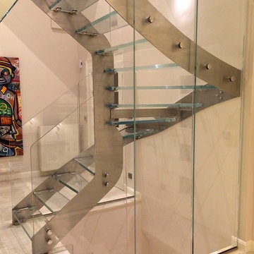 ELITE : Escalier inox et verre / Glass and stainless steel stairs (2)
