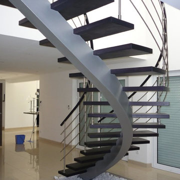 Escalier design métal et bois