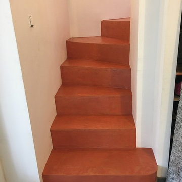 Escalier en béton ciré Terracotta