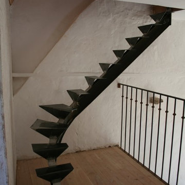 escalier métal et bois
