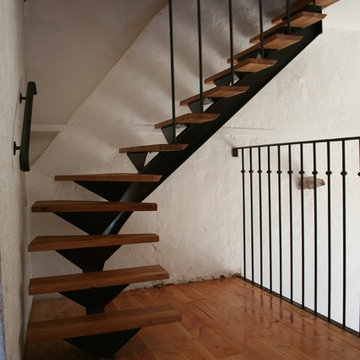 escalier métal et bois
