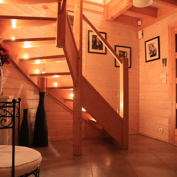 Maison bois madriers et ossature bois