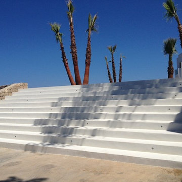 Terrasse blanche en béton ciré à Ibiza