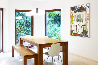 This is an example of a contemporary dining room.
