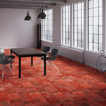 stylische Raumgestaltung mit textilen Teppichfliesen / Motion MO
