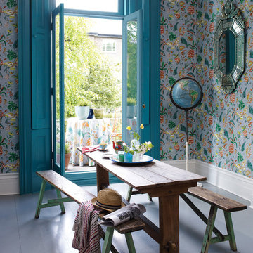Wohnraum mit Blick auf Balkon - Wallpaper / Farbrics matching pattern
