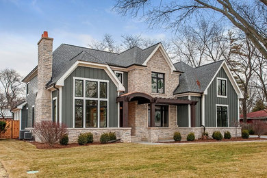 Transitional exterior home idea in Chicago