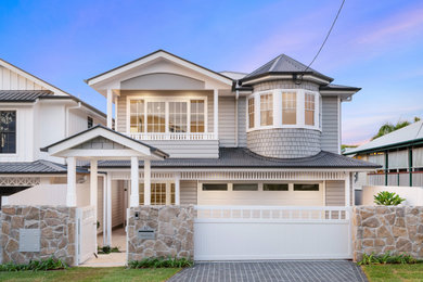 Design ideas for a classic house exterior in Brisbane.