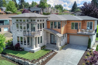 Example of a large trendy exterior home design in Seattle