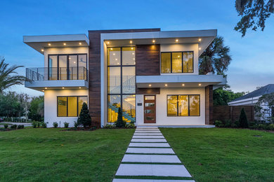 Design ideas for a modern house exterior in Orlando.