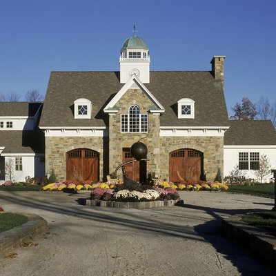 Example of a classic wood gable roof design in Other