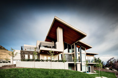 Example of a minimalist exterior home design in Salt Lake City
