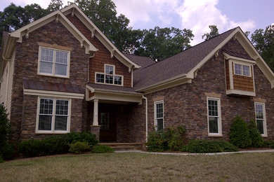 Inspiration for a craftsman exterior home remodel in Raleigh