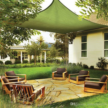 26'x20' Woven Rectangle Sun Sail Shade With Free Carry Bag-Green