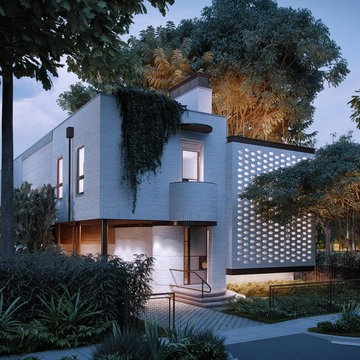 3D Exterior Renders of a Stylish House