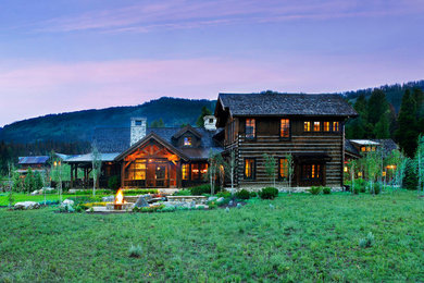 Example of a mountain style two-story exterior home design in Denver