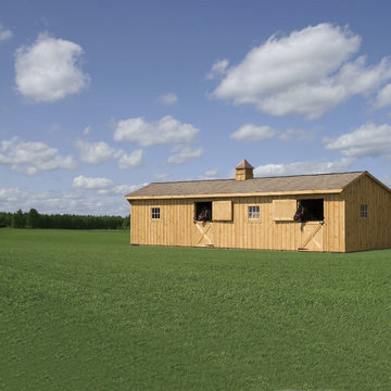 4 Stall Shed Row Horse Barn with Cupola