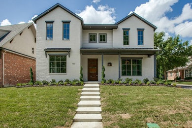 Transitional exterior home idea in Dallas