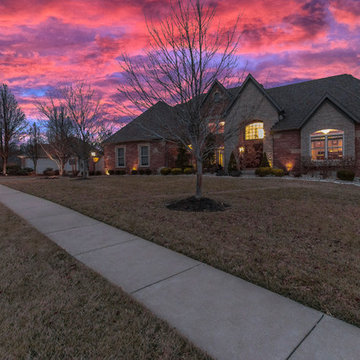 8,000 square foot home at twilight