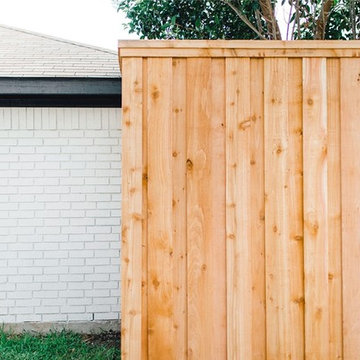 8' Privacy Fence, Cedar Pickets with trim - Rowlett, Texas