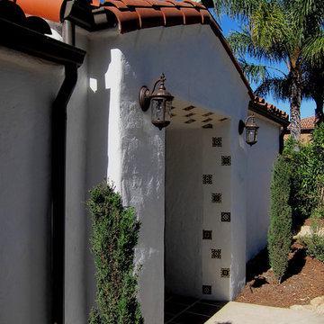 A petite Spanish Style Entry to a Santa Barbara historic home