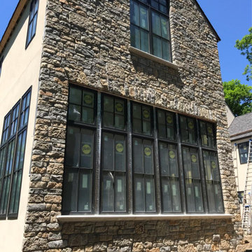 Aberdeen Custom Tumbled Real Thin Stone Exterior Accent Wall