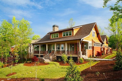 Inspiration for a large craftsman exterior home remodel in Other