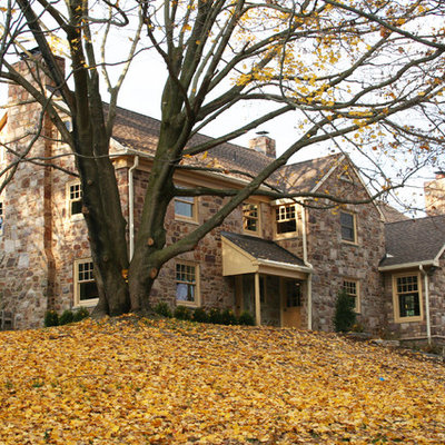 Traditional stone exterior home idea in Philadelphia