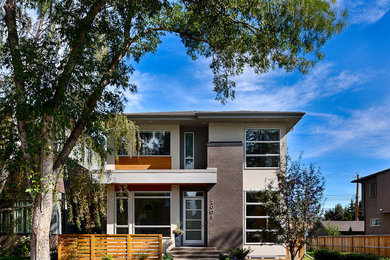 Example of a trendy exterior home design in Calgary