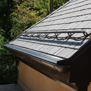aluminum half round seamless gutters, heat cables ice melting leaf protection