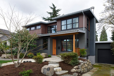 Mid-sized trendy exterior home photo in Seattle