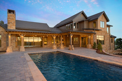 Example of a mountain style exterior home design in Austin