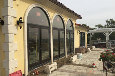 Arch Top French Doors Installed On Hill Top House In Glendale V grove Glass