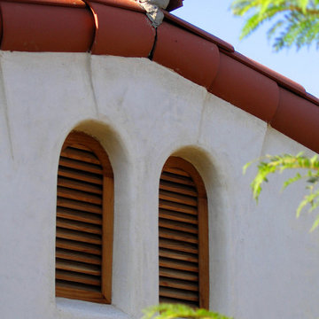 Arch top Spanish style wood Vents in Gable Roof