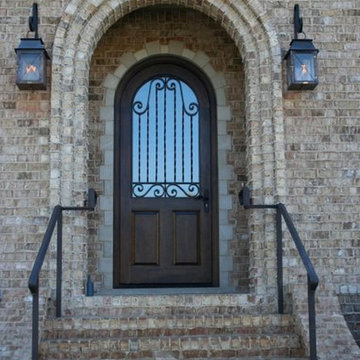 Arched door with Wrought Iron Glass