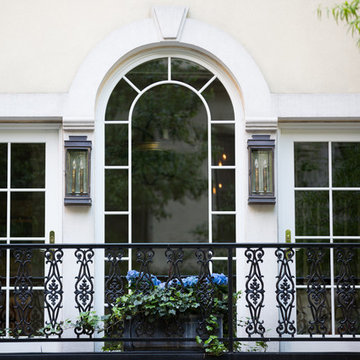 Arched French window in Manhattan townhouse