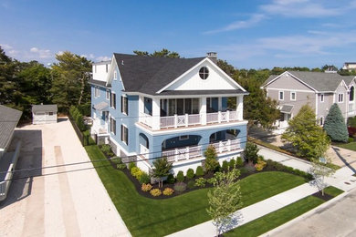 Coastal blue two-story exterior home idea in Philadelphia