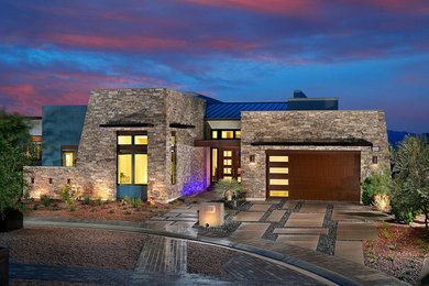 Inspiration for a modern exterior home remodel in Las Vegas