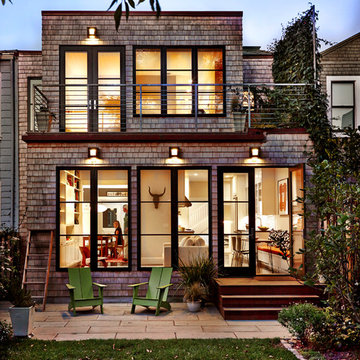 Back Facade with White Cedar Shingles